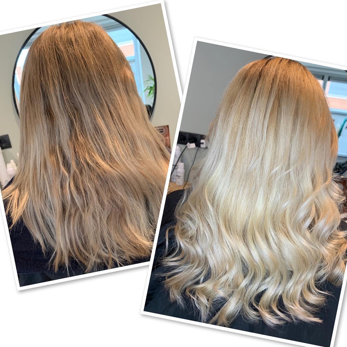 Warme blonde haarkleur met slag